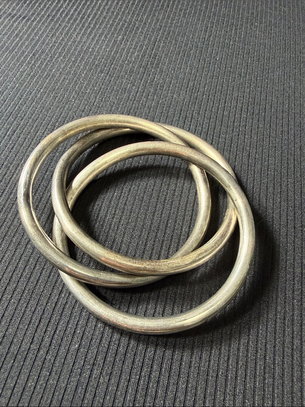 Silver-Tone Stackable Bangle Bracelets - Set of 3